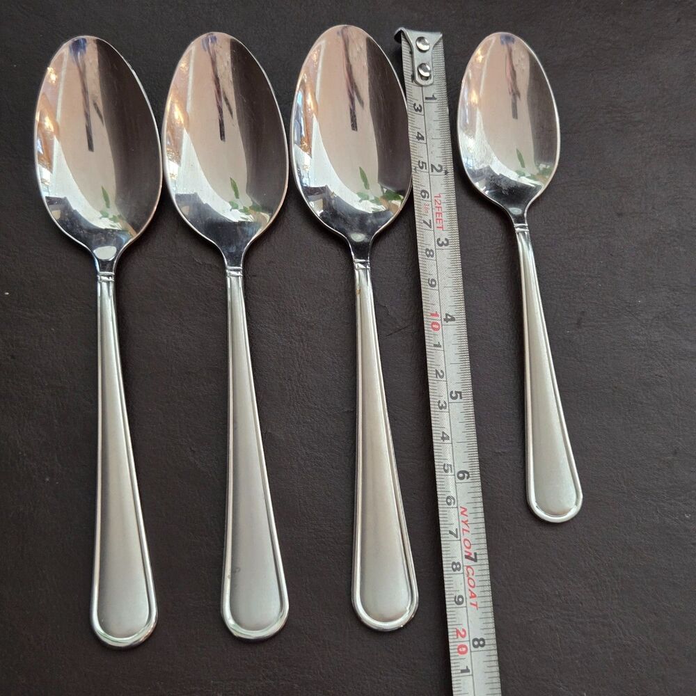 Mikasa Virtuoso SATIN Set of 4 Spoons Stainless Flatware Soup Teaspoon comb Ship - Picture 2 of 4